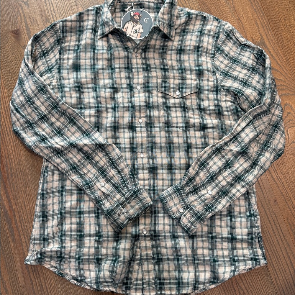 NWT Criquet Men's Green Plaid Shirt